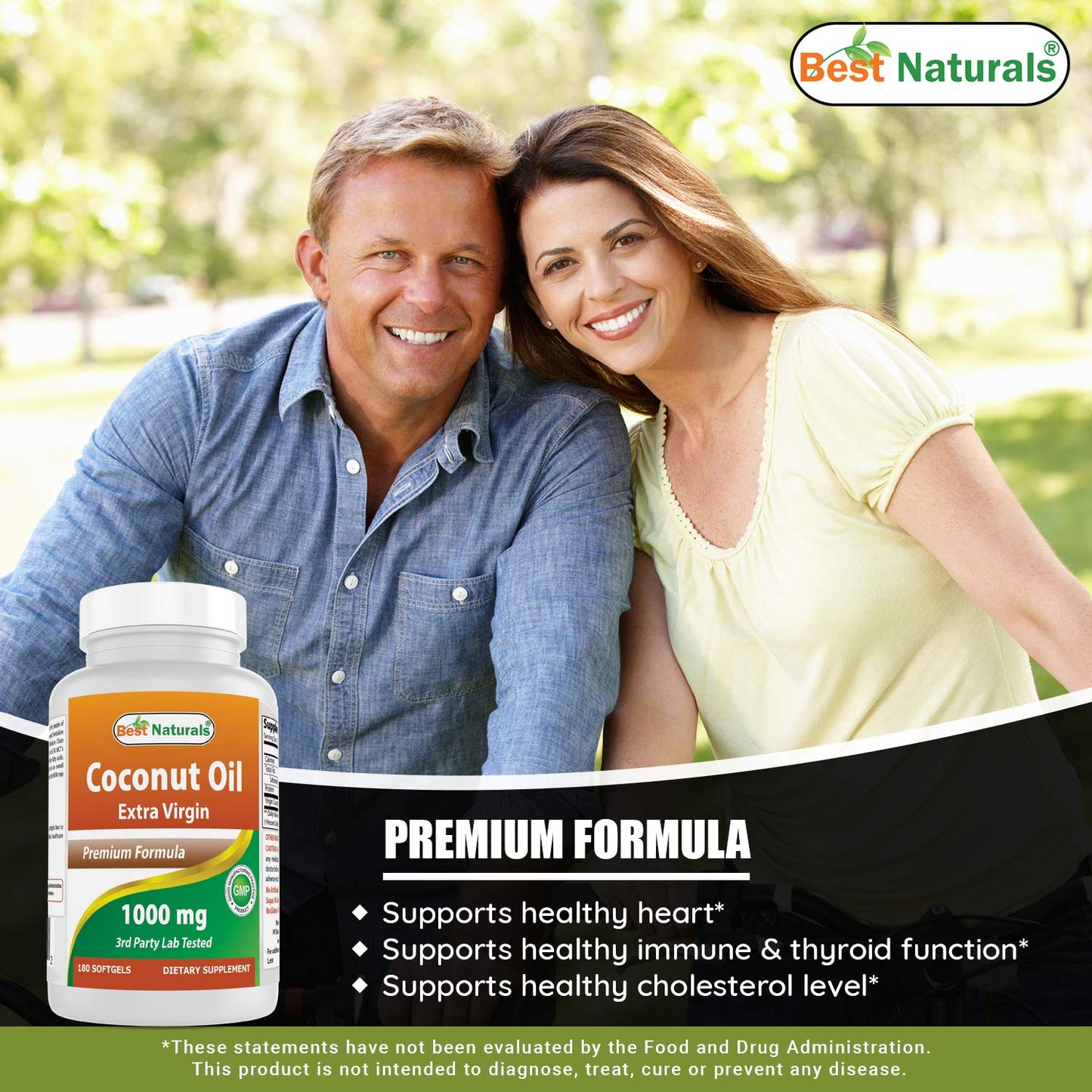 Etiqueta Best Naturals aceite coco 1000 mg y vitamina B2 100 mg