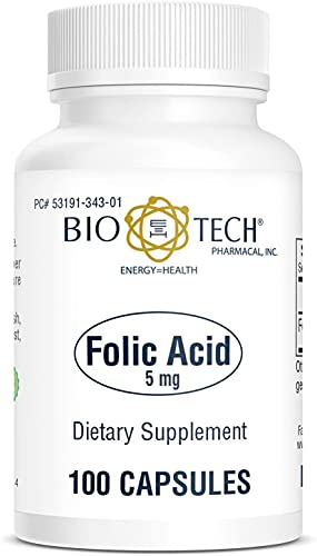 Etiqueta Bio-Tech Pharmacal ácido fólico 5 mg