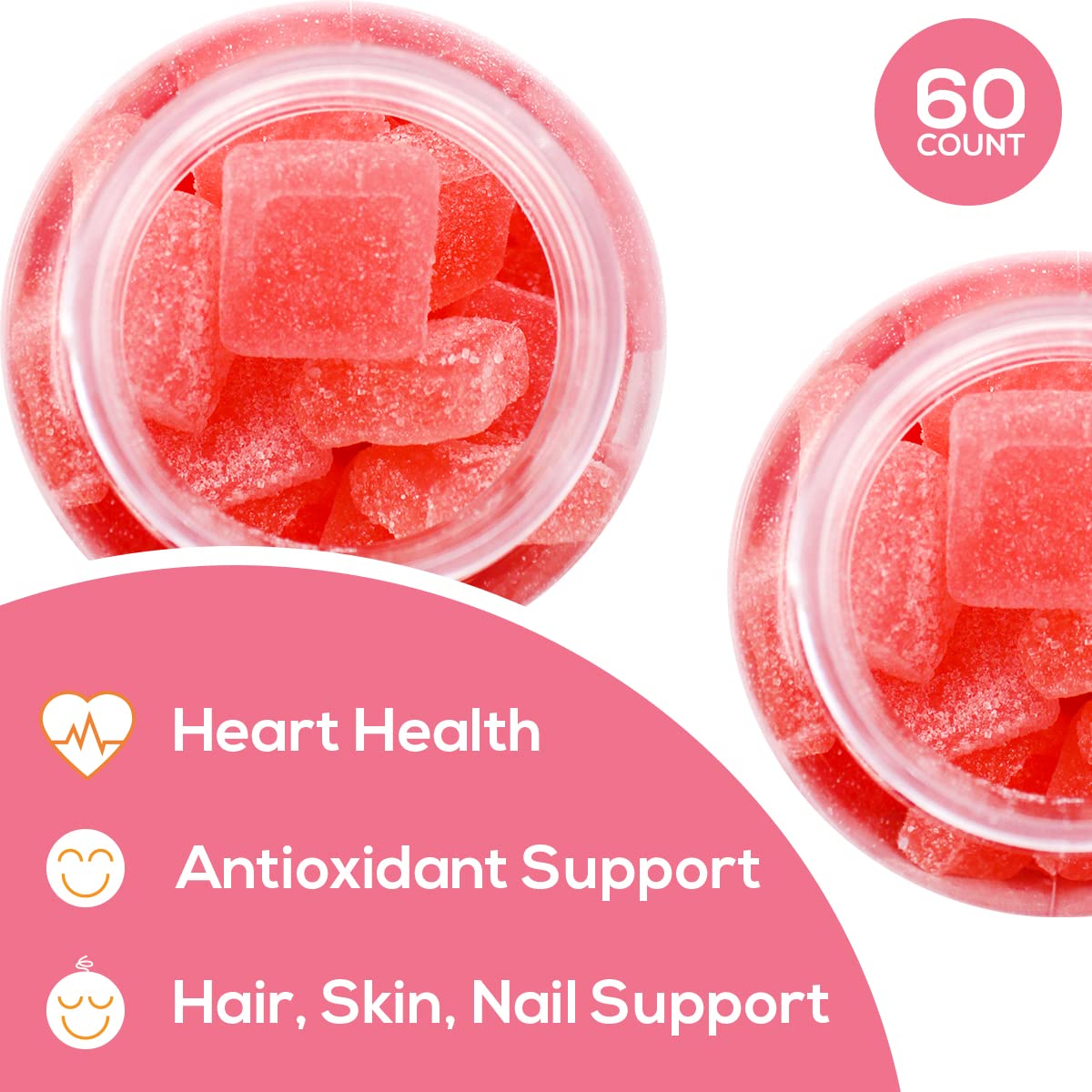 Etiqueta botella gummies colágeno biotina Safer Products