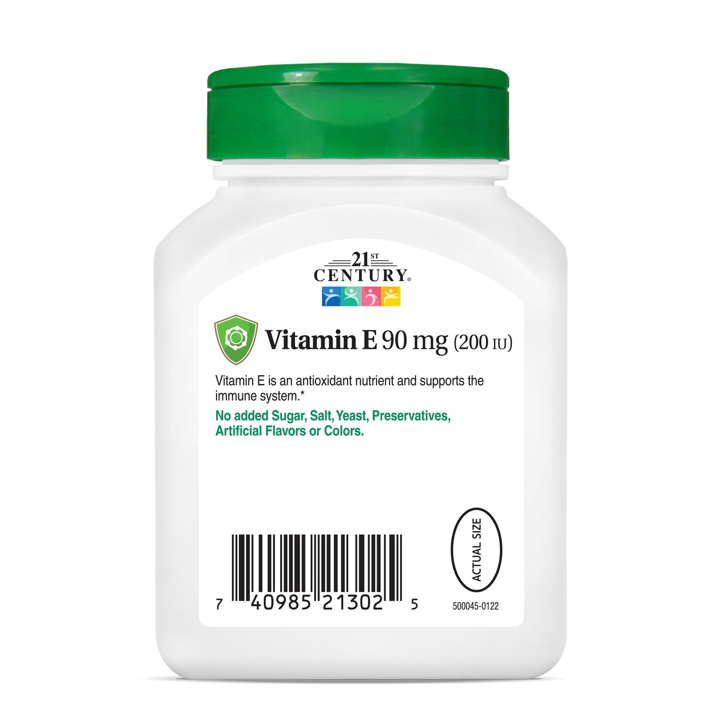 Etiqueta botella vitamina E 21st Century 200 IU