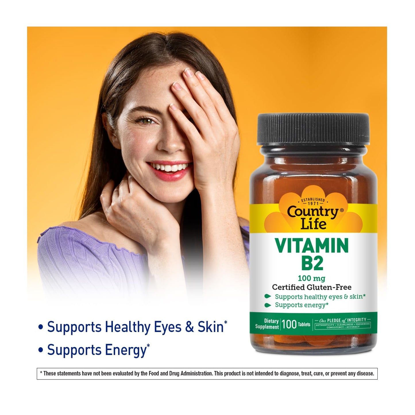 Etiqueta Country Life Vitamina B2 riboflavina