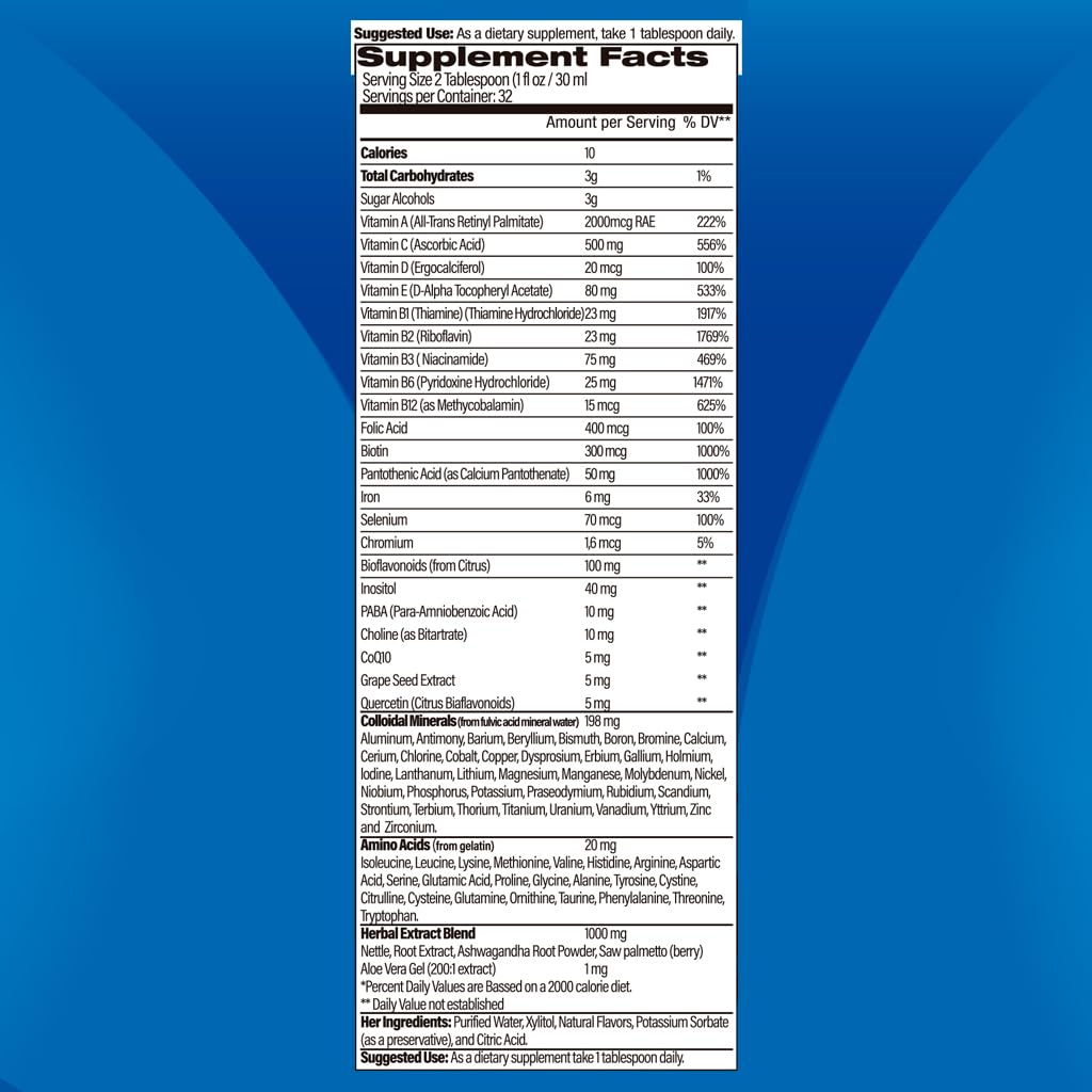 Etiqueta con detalles de nutrientes del multivitamínico bariátrico.