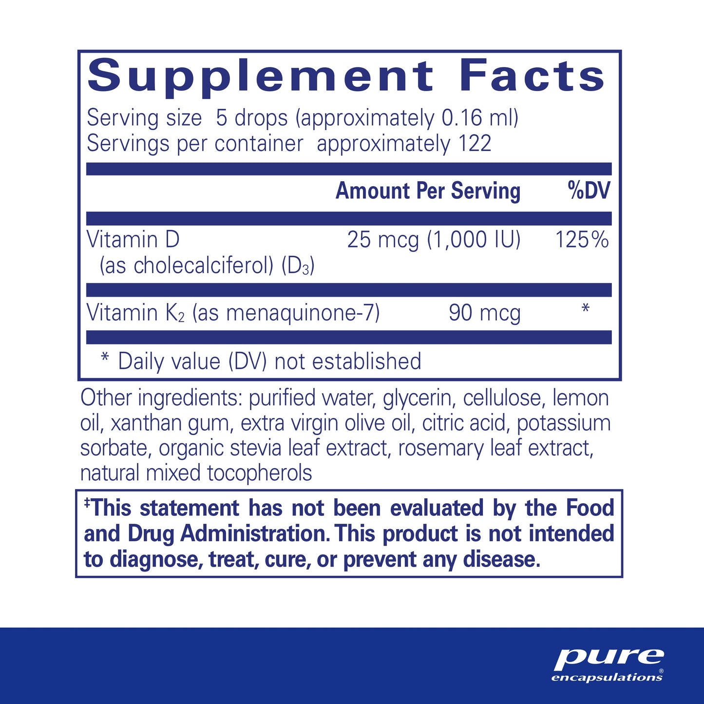 Etiqueta suplemento EmulsiSorb K2-D3 Pure Encapsulations