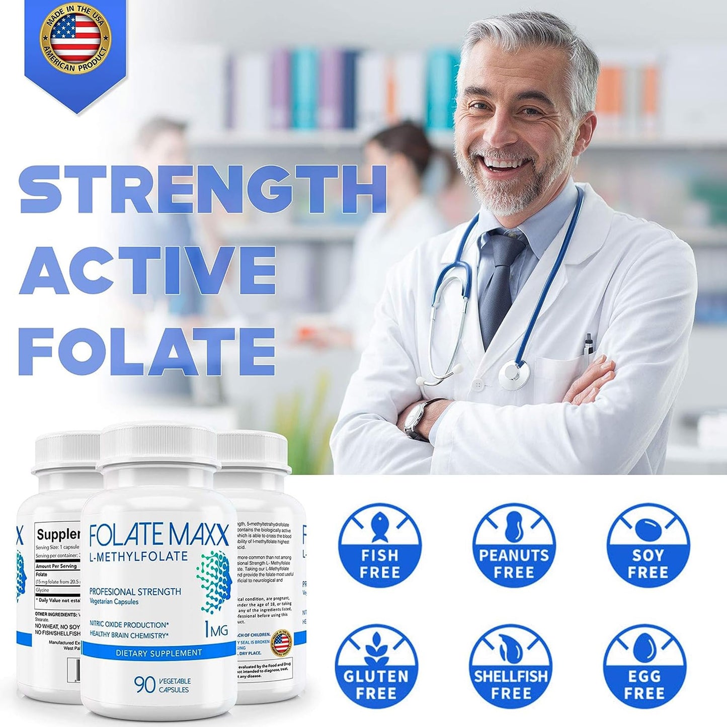 Etiqueta FolateMaxx L-Metilfolato ingredientes y beneficios
