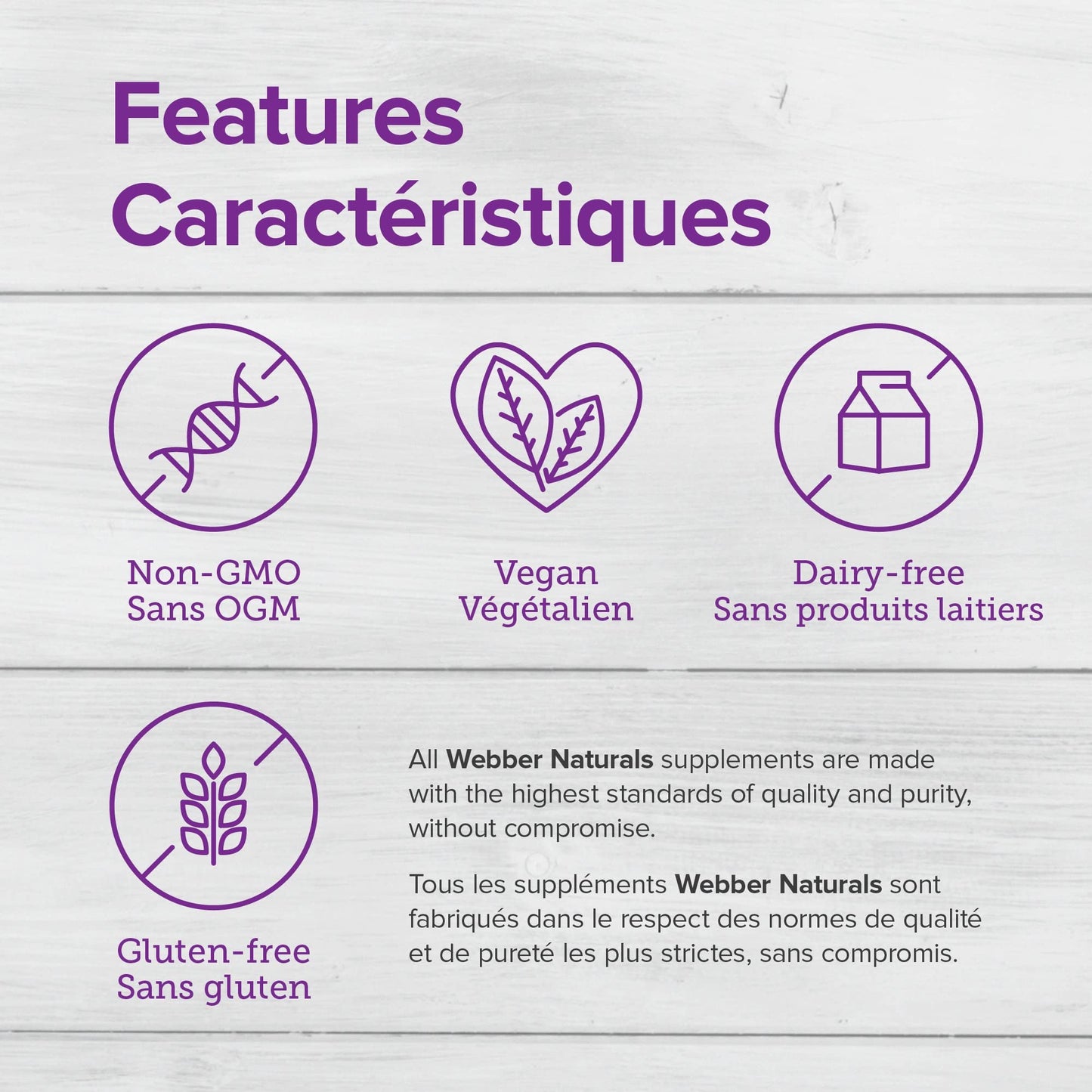 Etiqueta frontal biotina 2500 mcg Webber Naturals