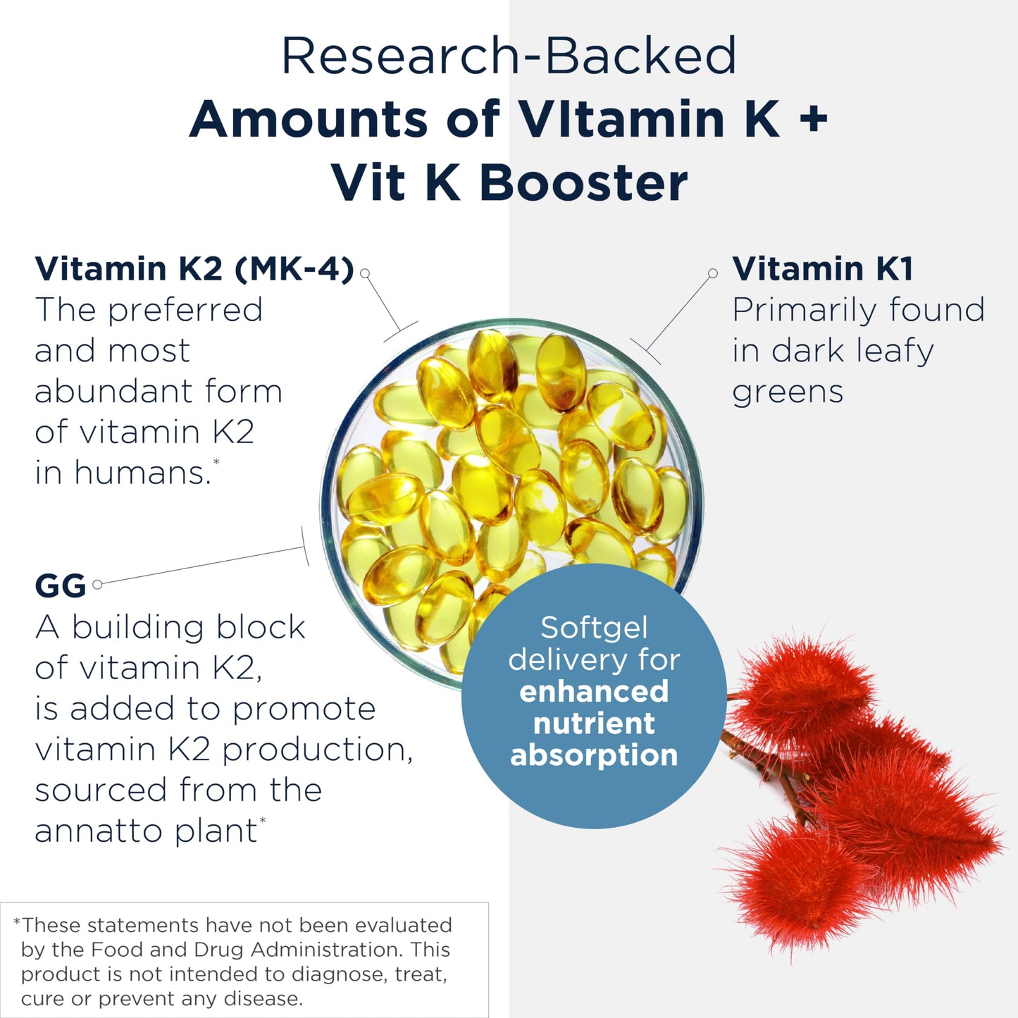 Etiqueta frontal BRF 45 Vitamina K para soporte óseo y arterial