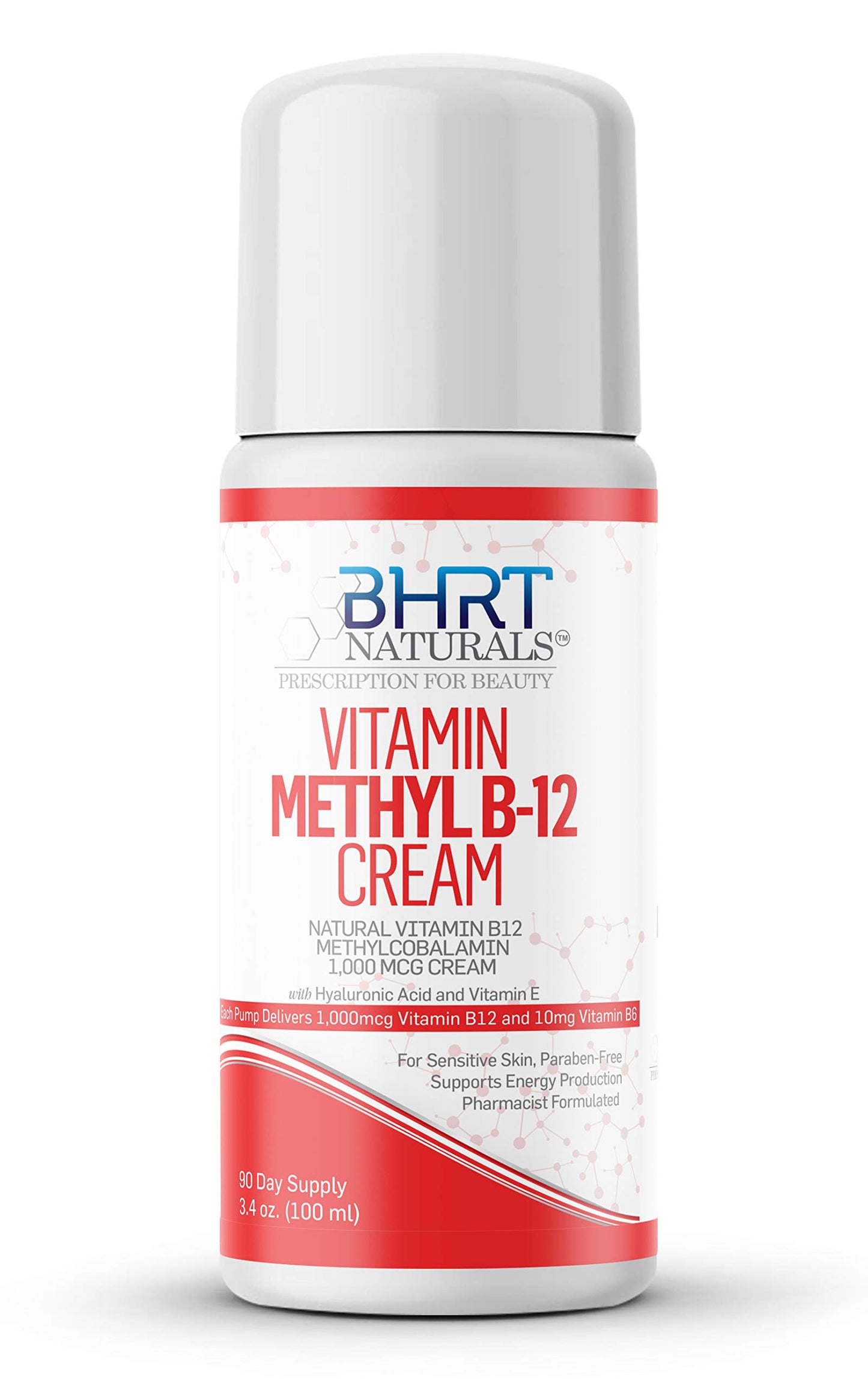 Etiqueta frontal crema Vitamina B12 BHRT Naturals