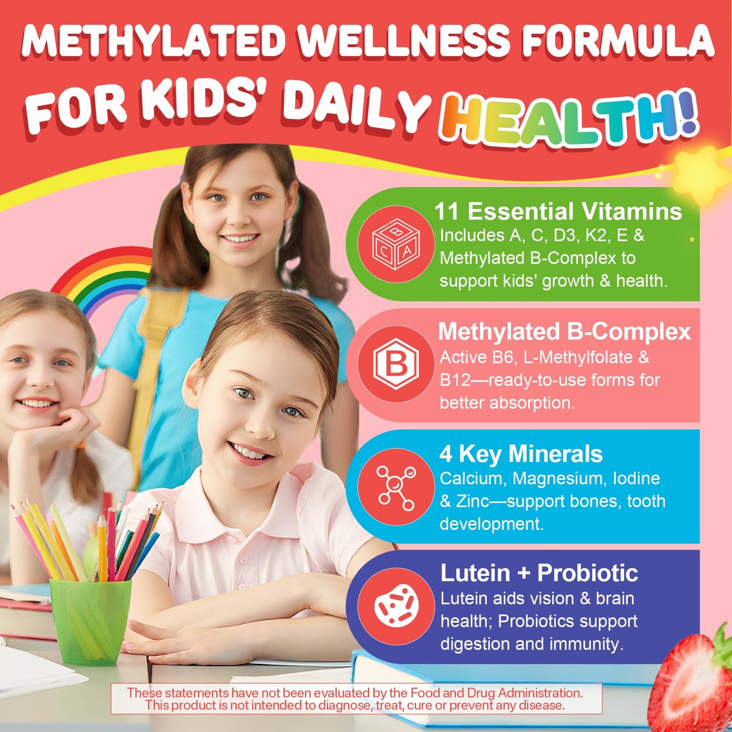 Etiqueta frontal gomitas multivitamínicas NEVISS niños