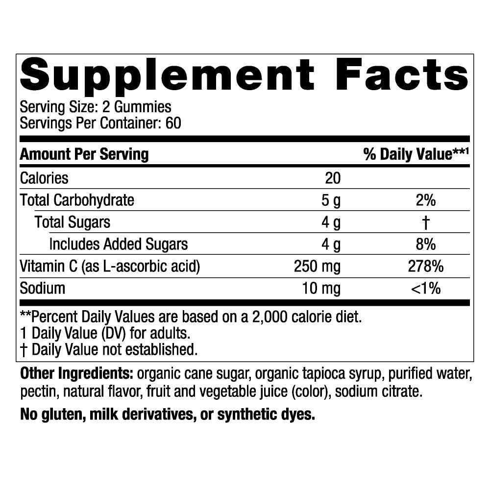 Etiqueta frontal gomitas vitamina c Nordic Naturals