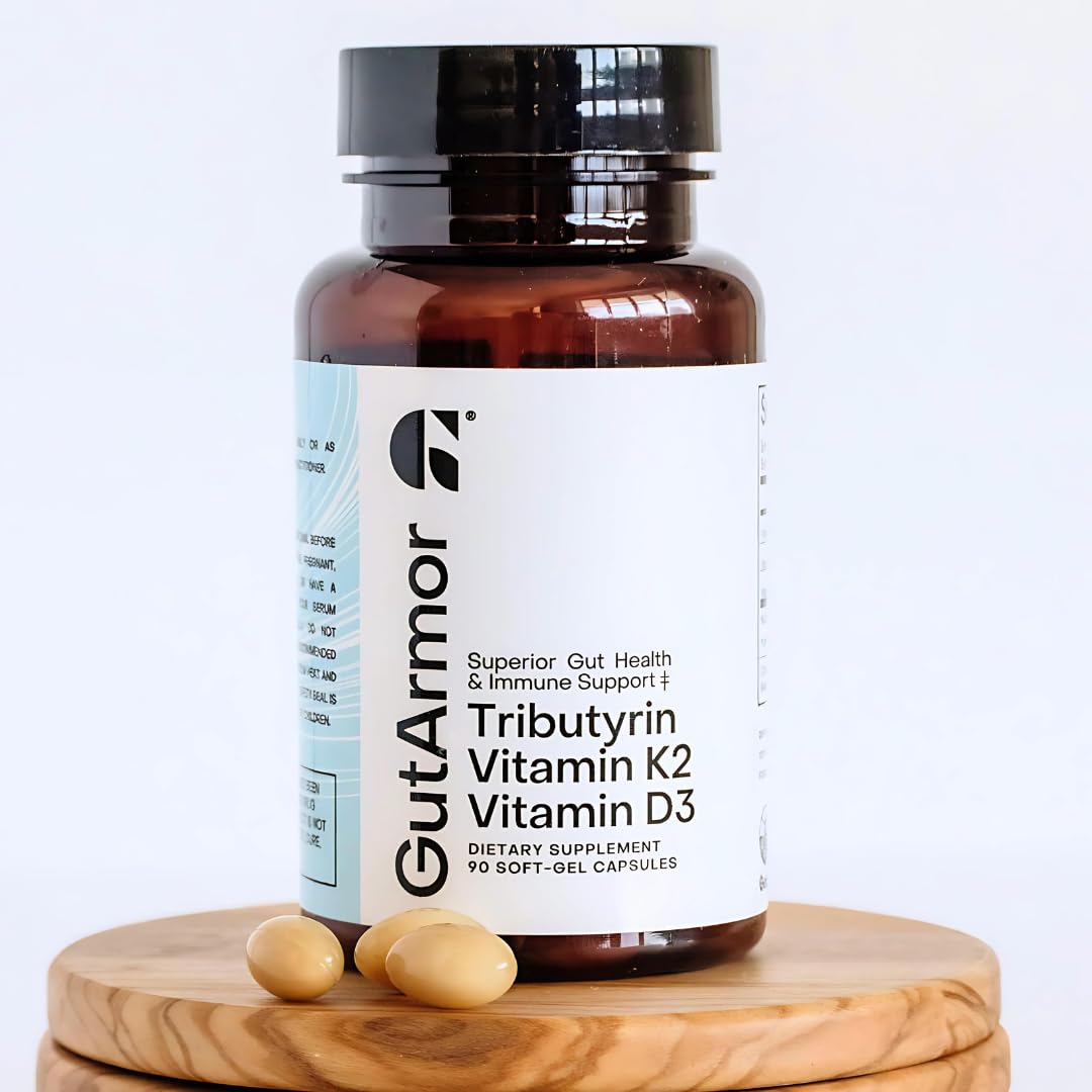 Etiqueta frontal GutArmor salud intestinal y cardíaca cápsulas