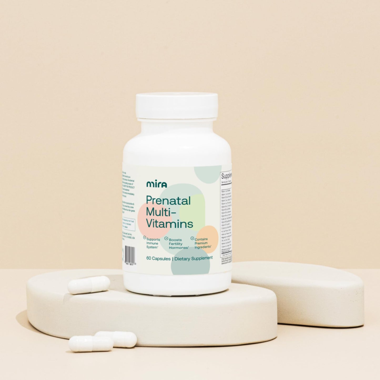 Etiqueta frontal multivitamínico prenatal MIRA