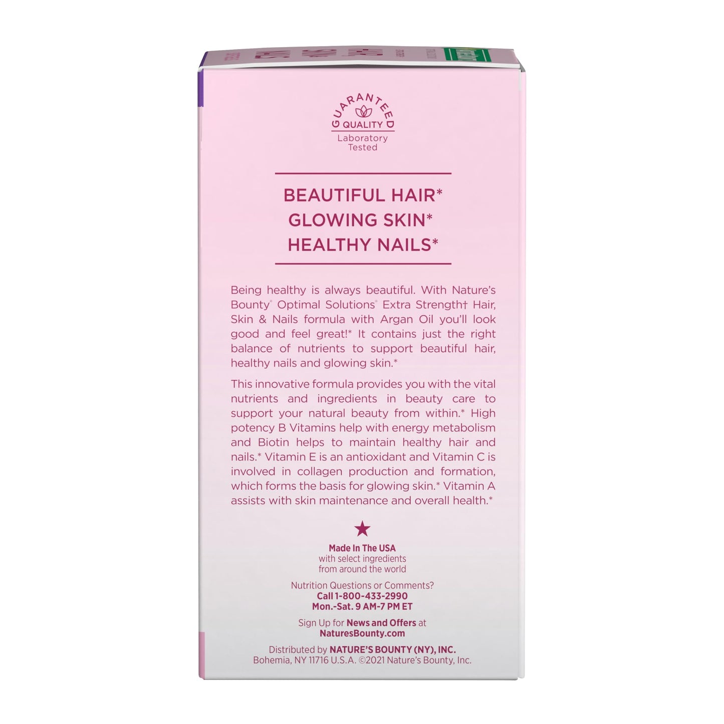 Etiqueta frontal Nature's Bounty Hair Skin & Nails