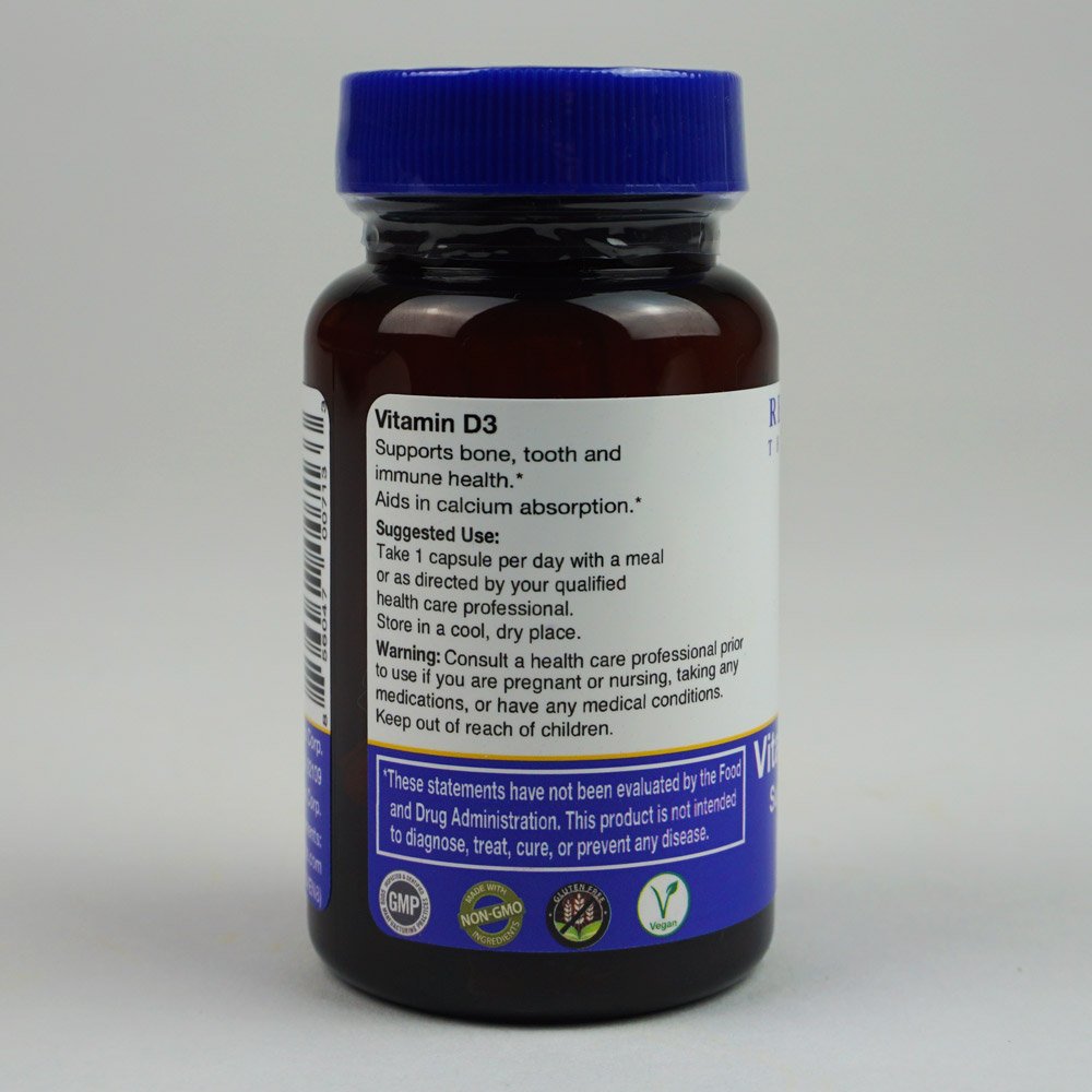 Etiqueta frontal producto Rejuvenation Therapeutics vitamina d3