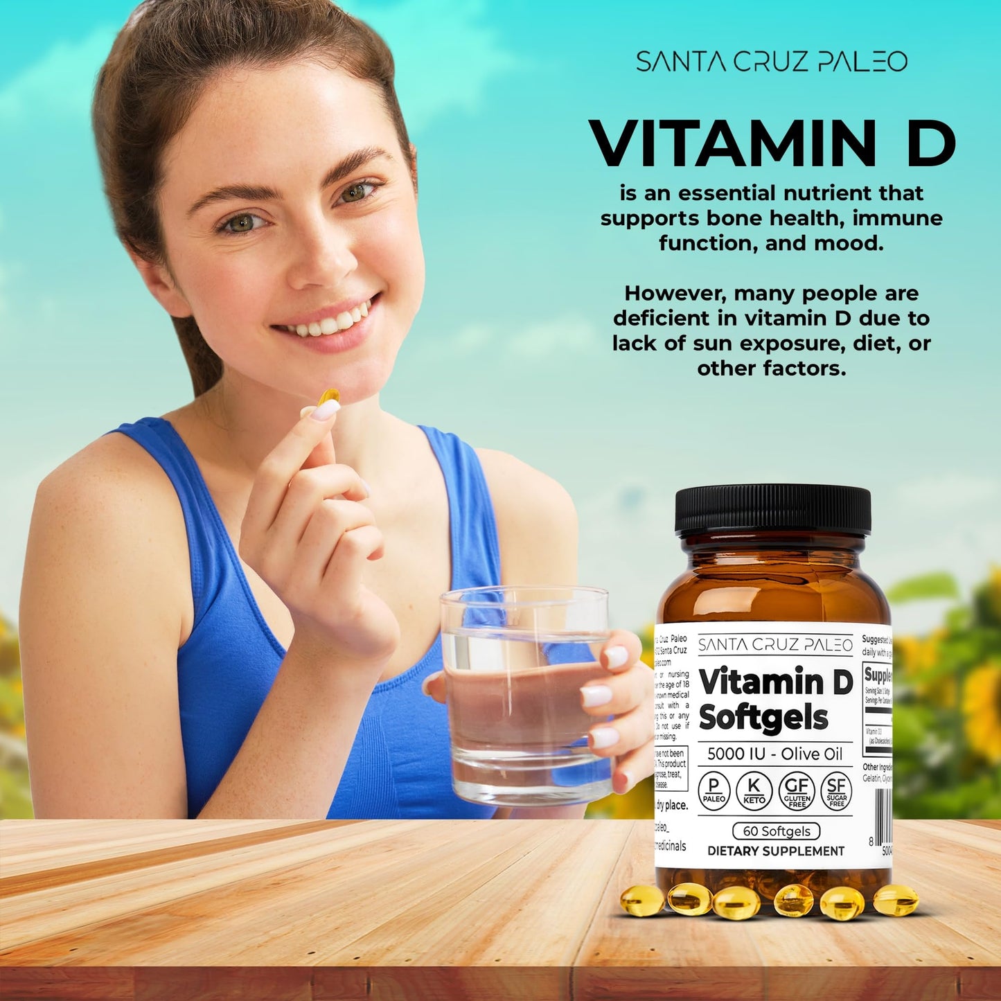 etiqueta frontal suplemento santa cruz paleo vitamina d3