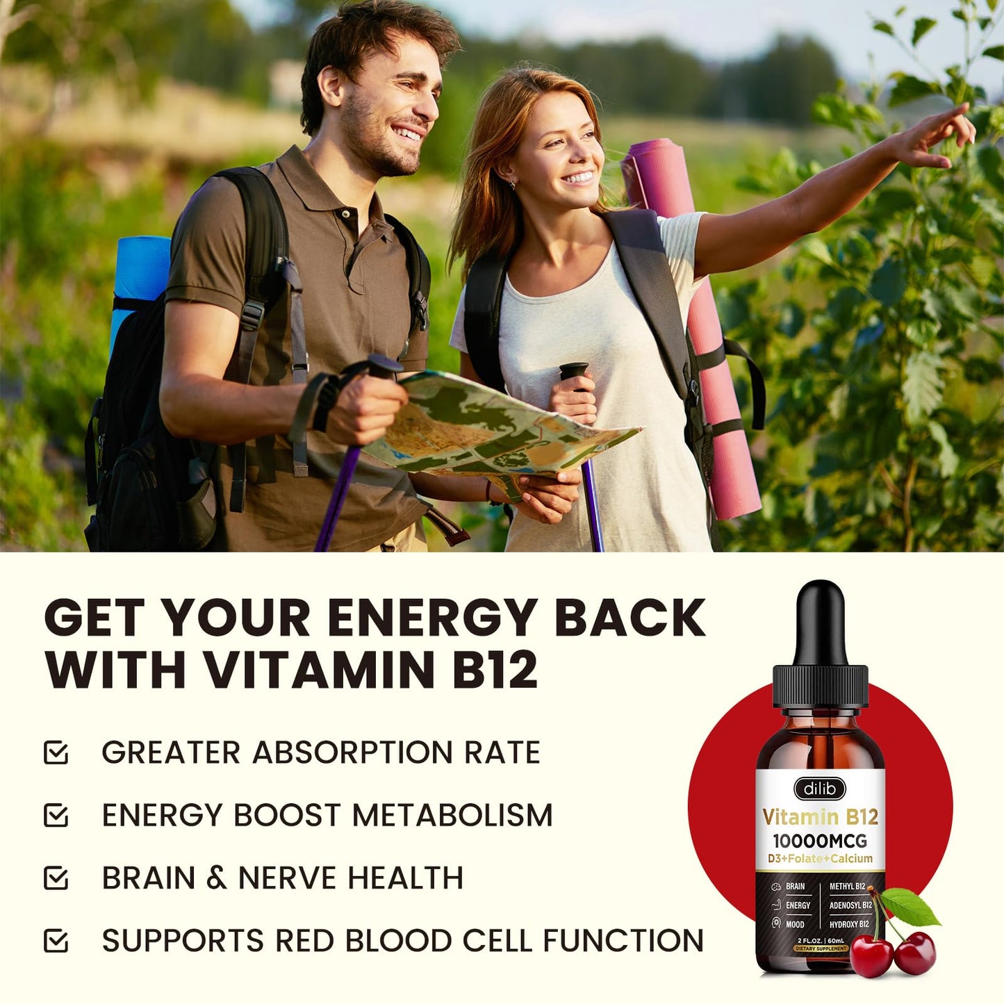 Etiqueta frontal vitamina b12 complejo dilib gotas líquidas
