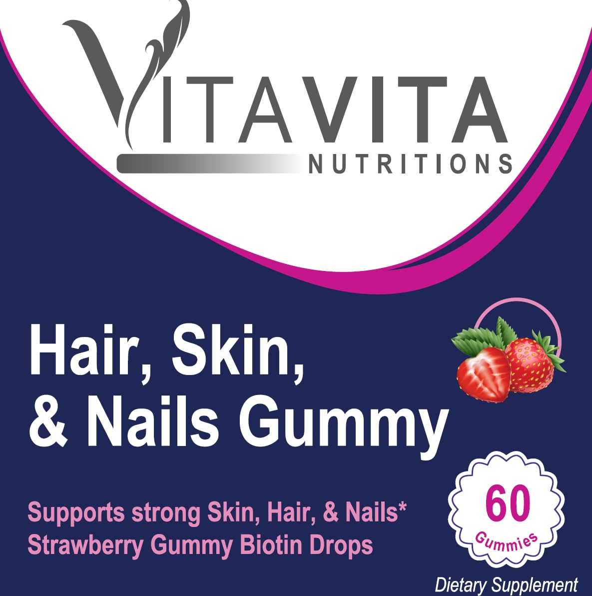 Etiqueta de gomitas para cabello y uñas de VitaVita