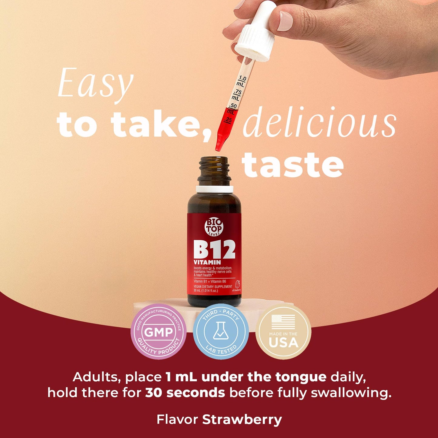 Etiqueta gotas vitamina b12 sublinguales Biotoplevel