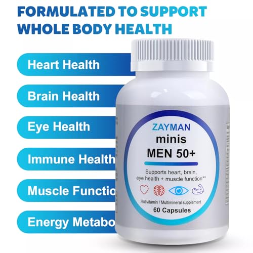 Etiqueta información multivitaminas ZAYMAN para hombres 50 plus