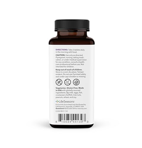 etiqueta de información del suplemento NeuroQ multivitamínico