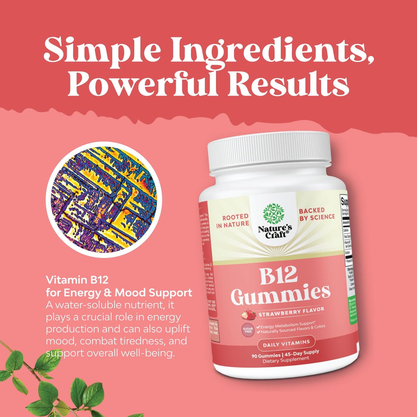 Etiqueta con información suplemento vitamina B12