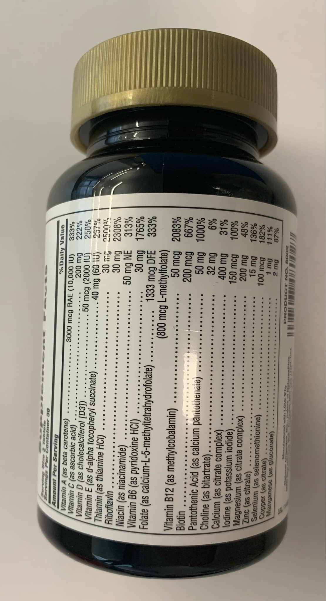 Etiqueta de ingredientes AgeLoss Women’s Multi