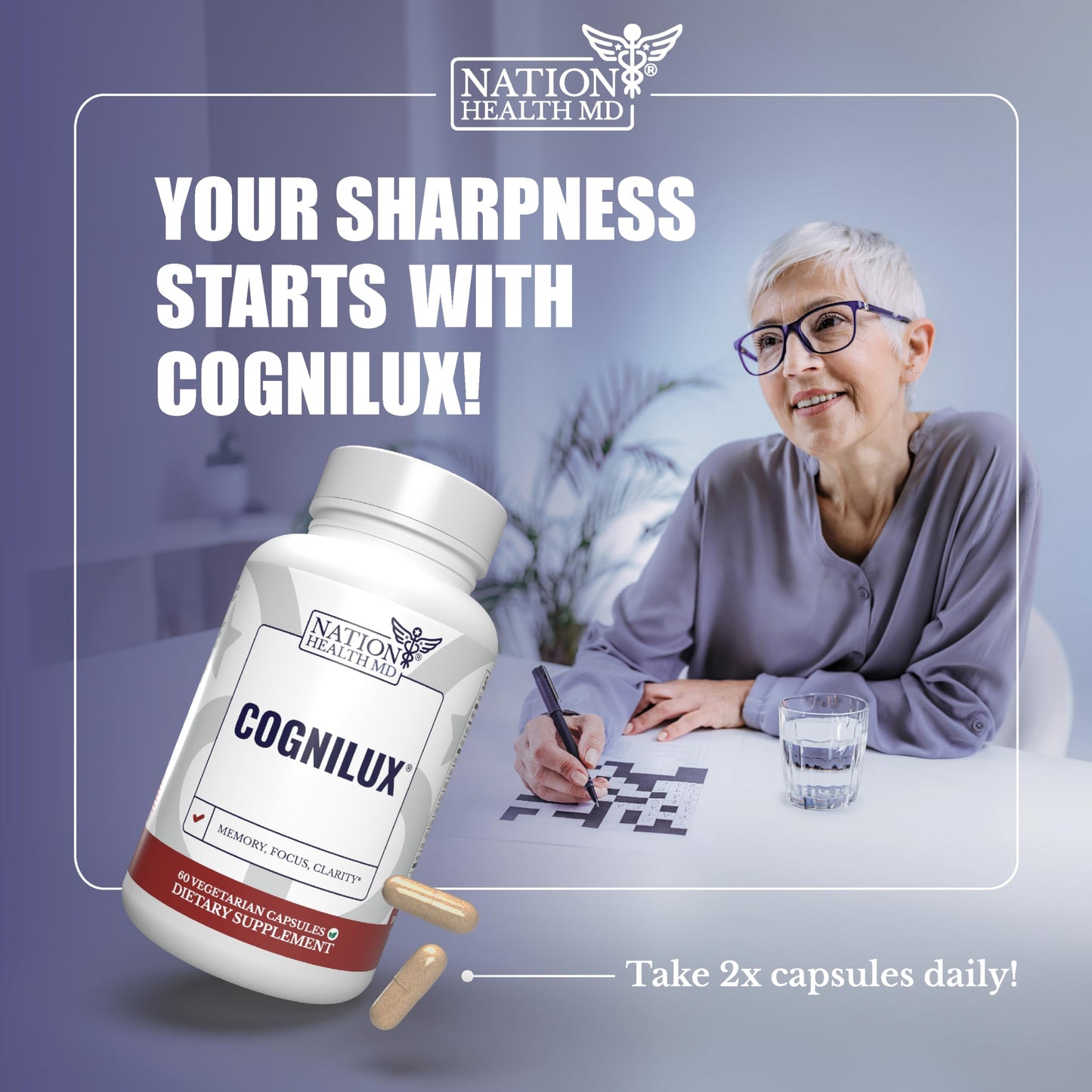 Etiqueta de ingredientes de Cognilux 60 cápsulas