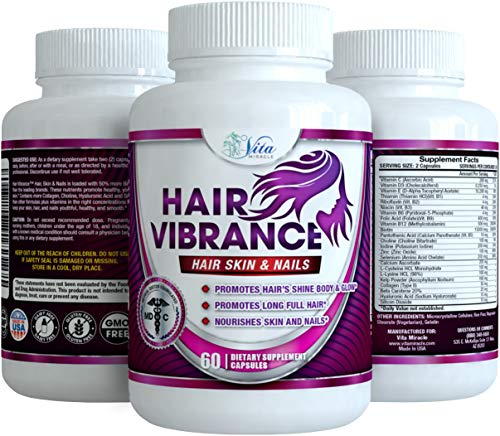 Etiqueta de ingredientes Hair Vibrance vitaminas cabello piel uñas