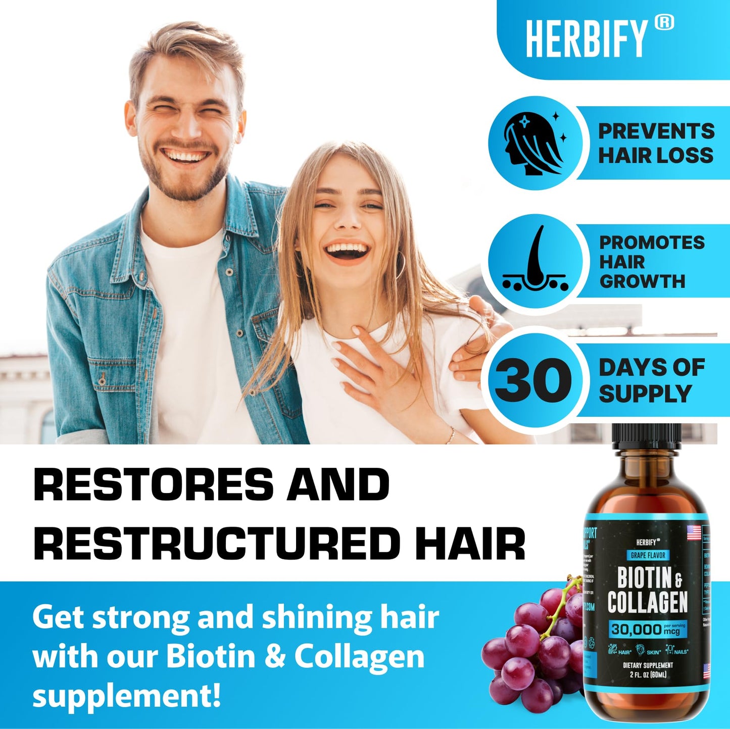 Etiqueta ingredientes paquete HERBIFY melena de león y biotina