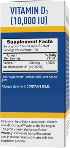 Etiqueta ingredientes tabletas vit D3 Superior Source 10000 IU
