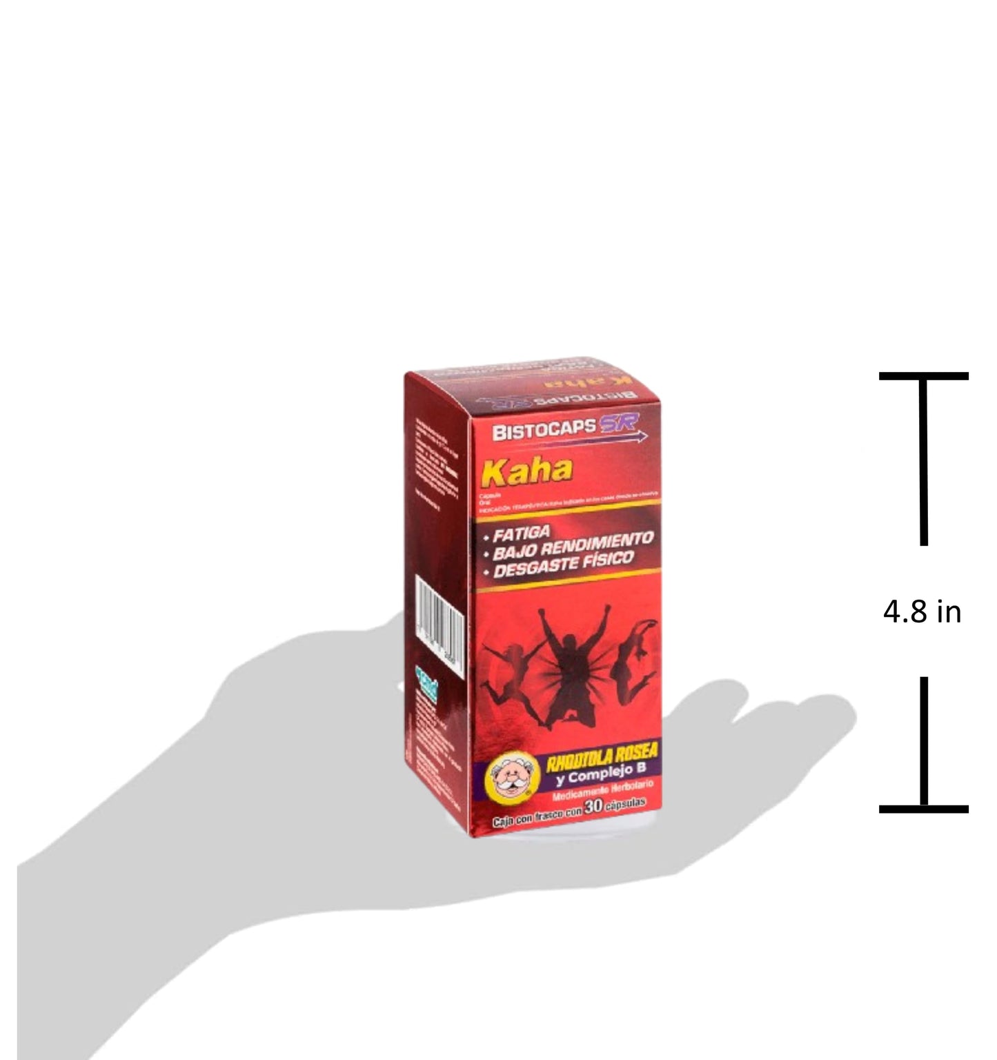 Etiqueta Kaha Bistocaps SR con Rhodiola Rosea y vitaminas B