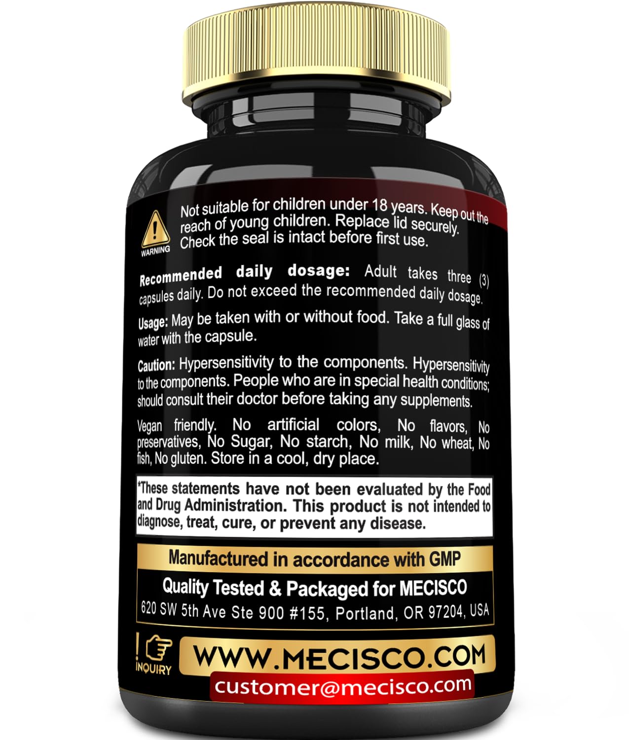 Etiqueta Mecisco suplemento 3en1 inositol DIM salud ciclo mujer
