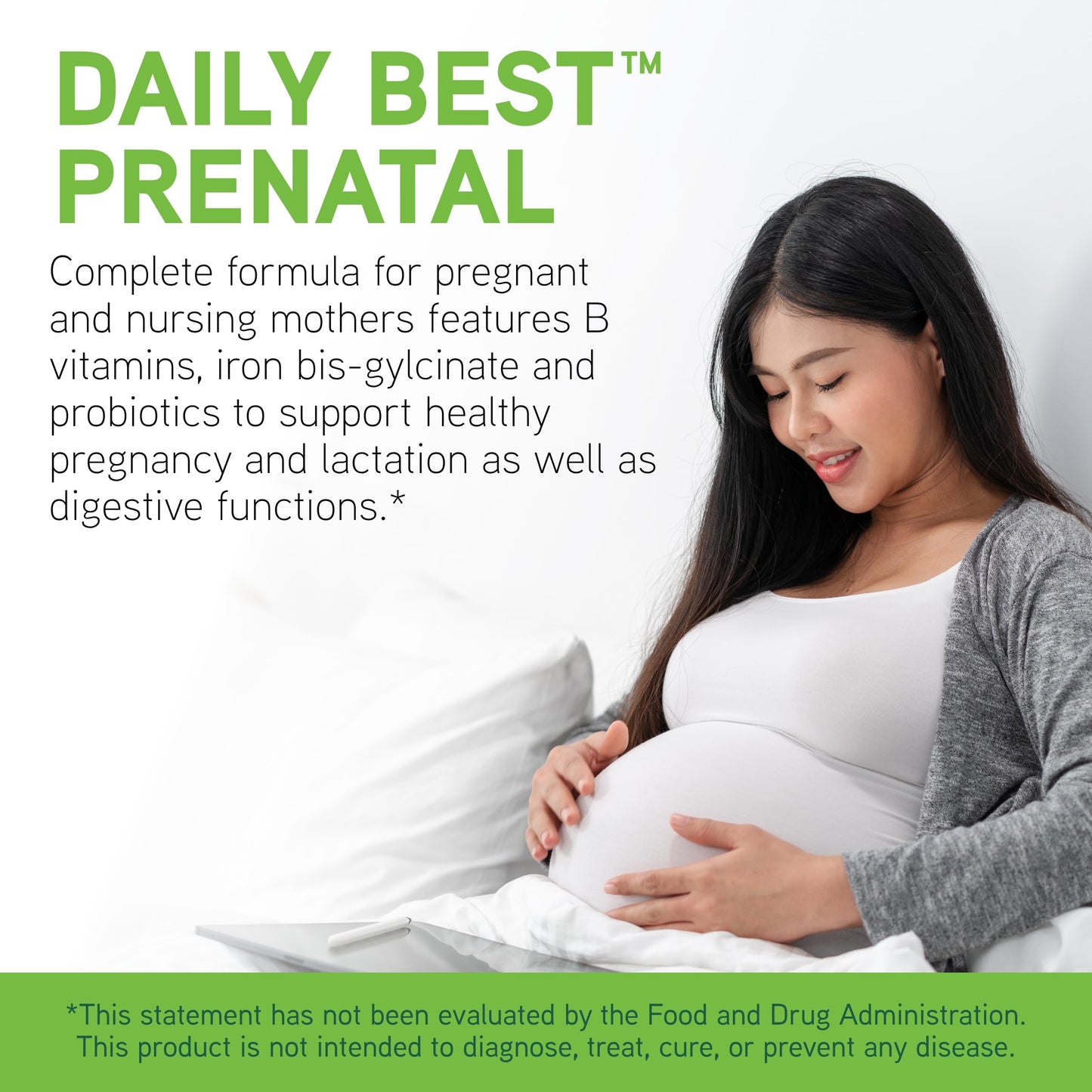 Etiqueta multivitamínico prenatal DAVINCI con folato y hierro