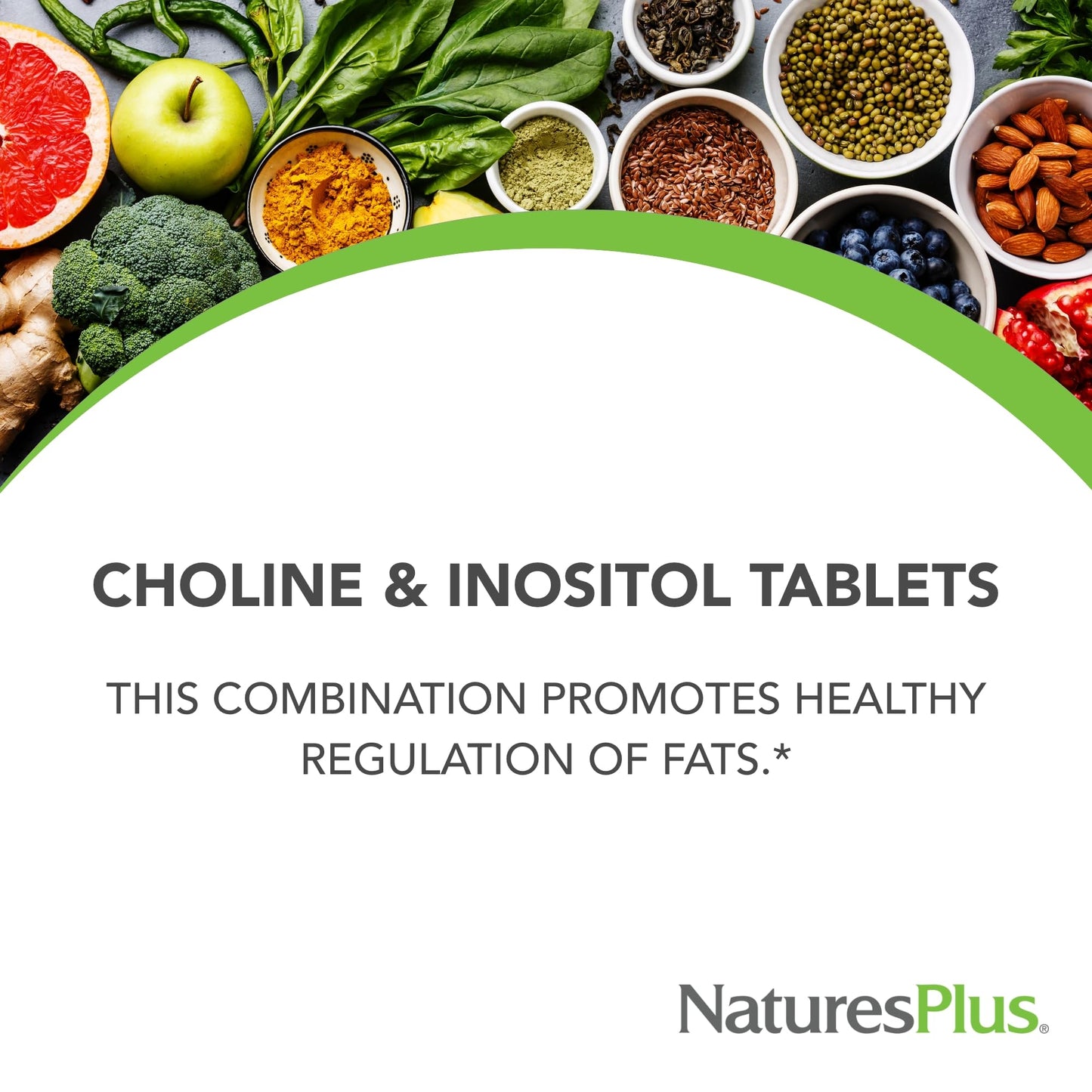 Etiqueta Natures Plus Colina Inositol información nutricional