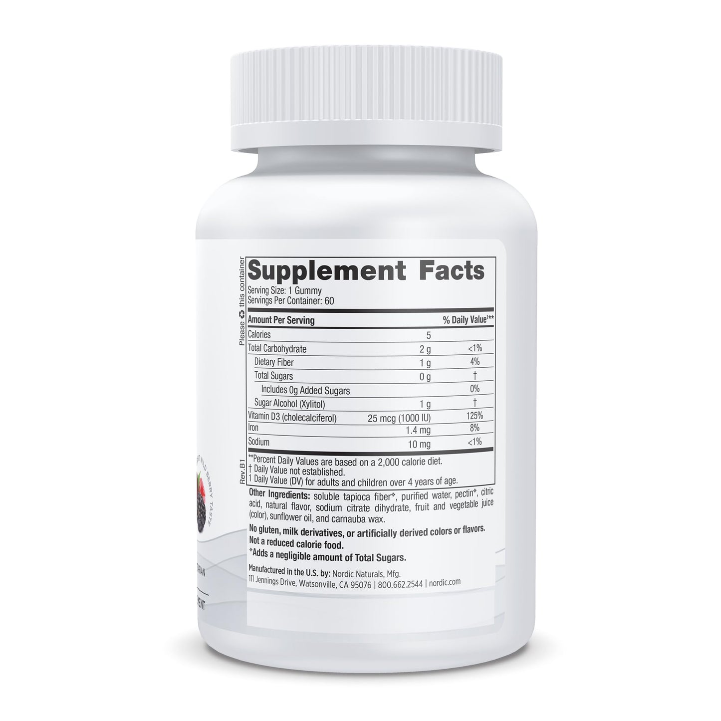 Etiqueta Nordic Naturals gomitas vitamina D3
