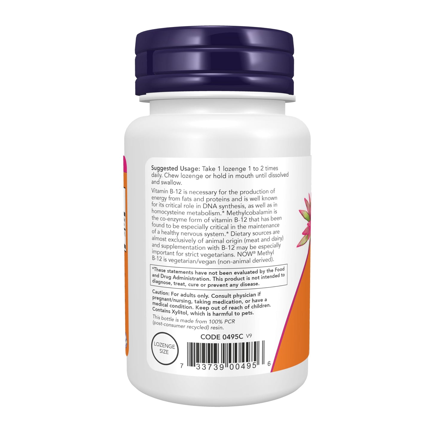 Etiqueta de NOW Foods Metil B-12 descripciones