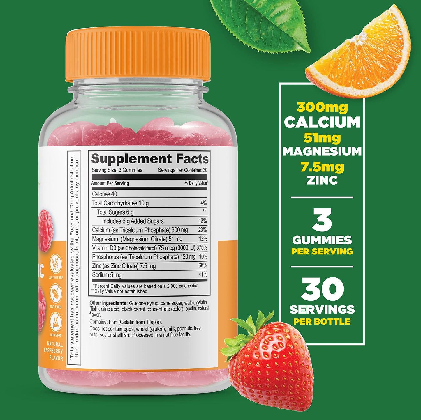 Etiqueta nutricional gomitas Lifeable con biotina y vitaminas