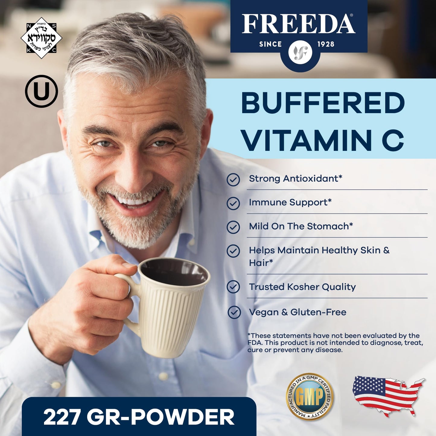 Etiqueta información polvo vitamina C bufferizada Freeda