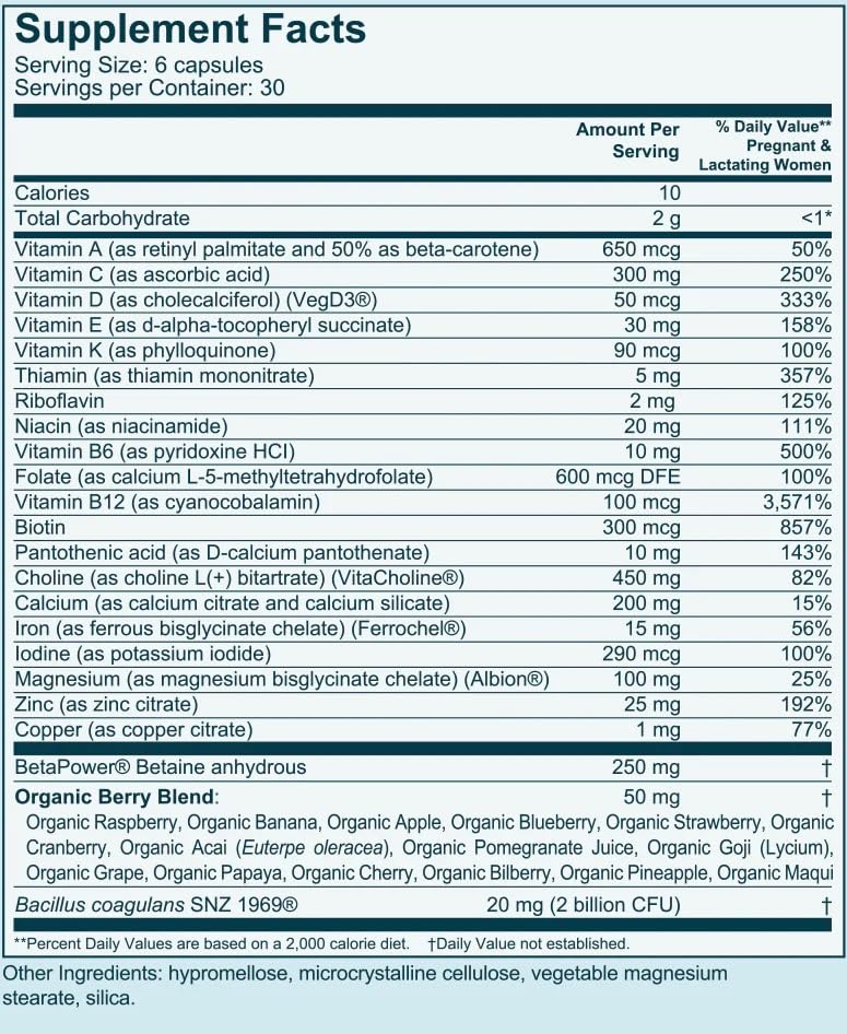 Etiqueta producto Genate multivitaminico prenatal