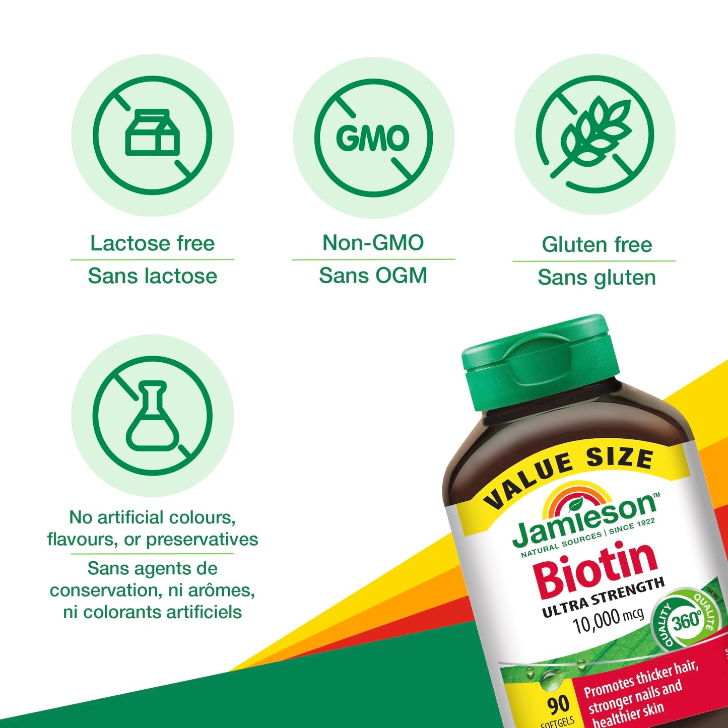 Etiqueta producto Jamieson Biotina 10000 mcg