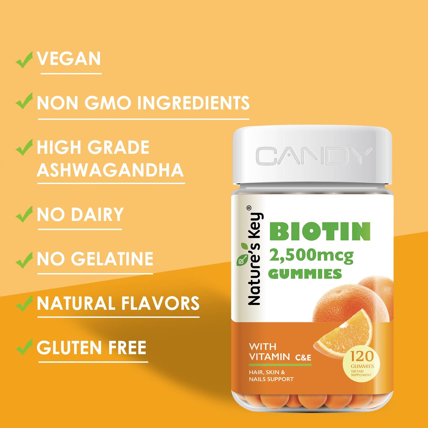 Etiqueta producto Nature's Key gomitas melatonina biotina