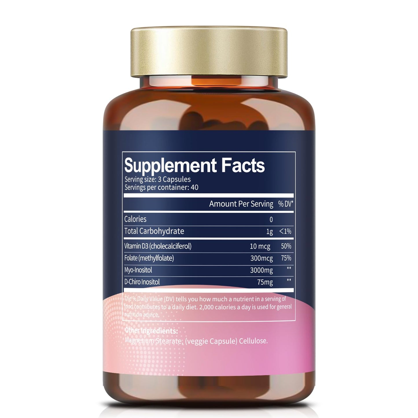 Etiqueta producto Totaria cápsulas inositol vitamina D3 folato
