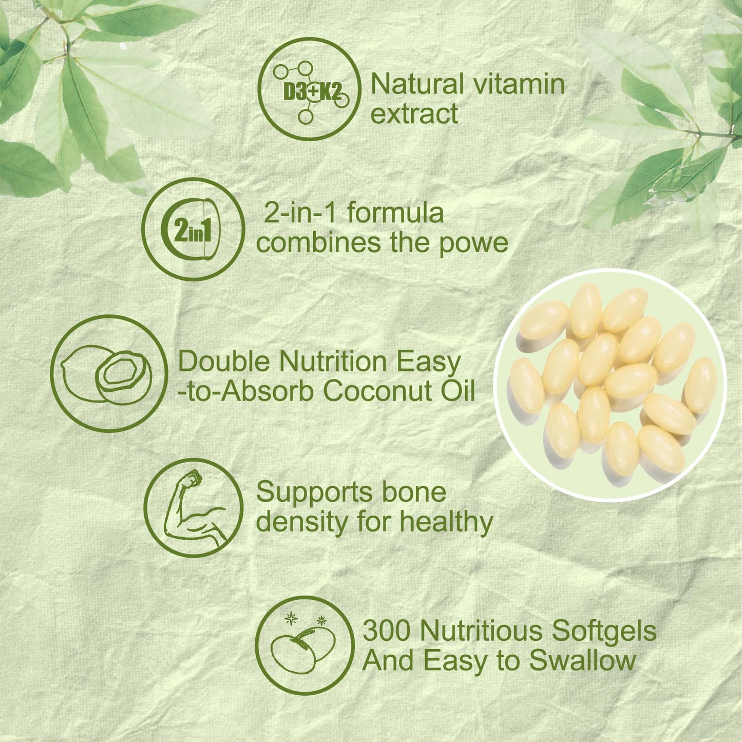 Etiqueta del producto vitaminas d3 y k2 willbin 300 unidades