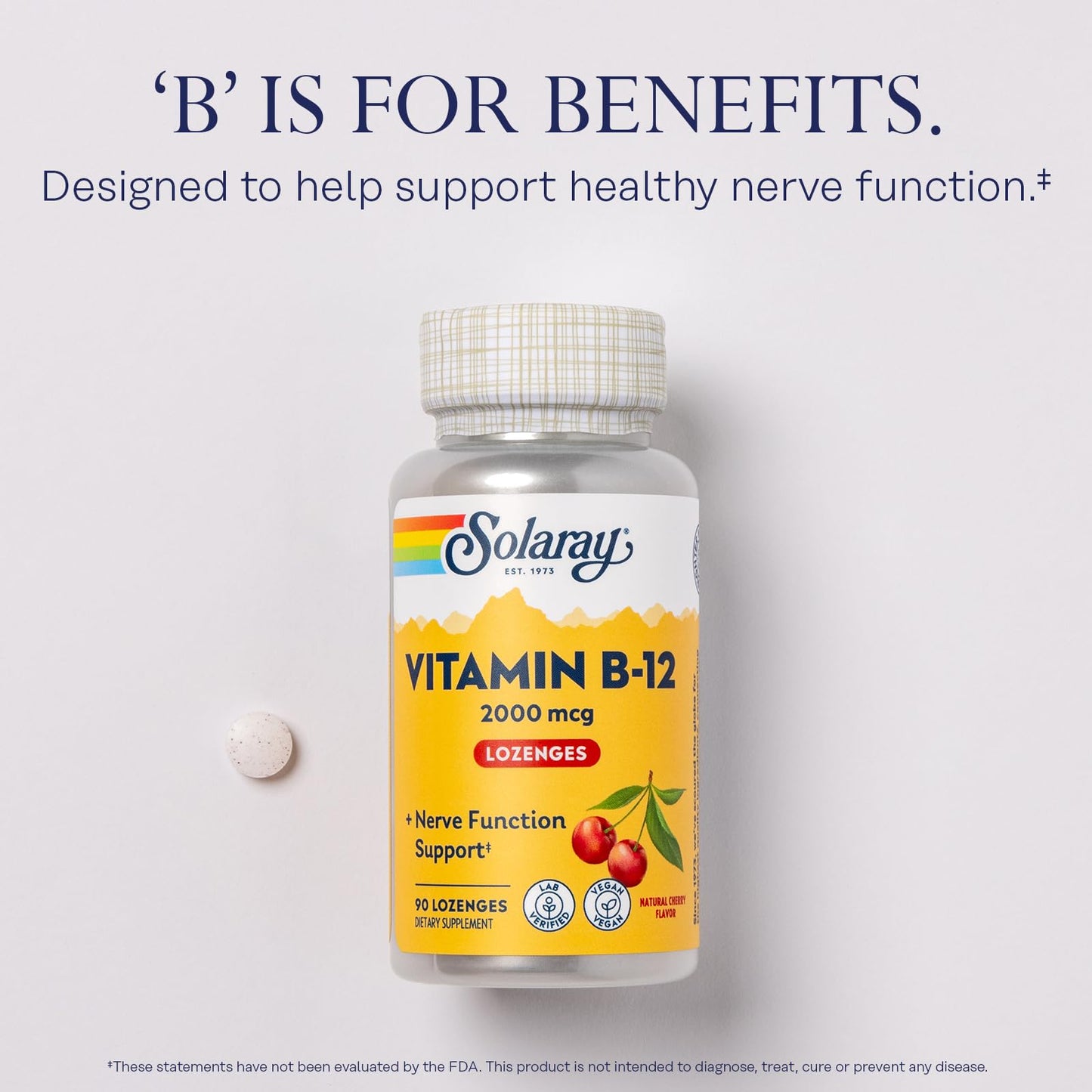 Etiqueta Solaray Vitamina B-12 2000 mcg