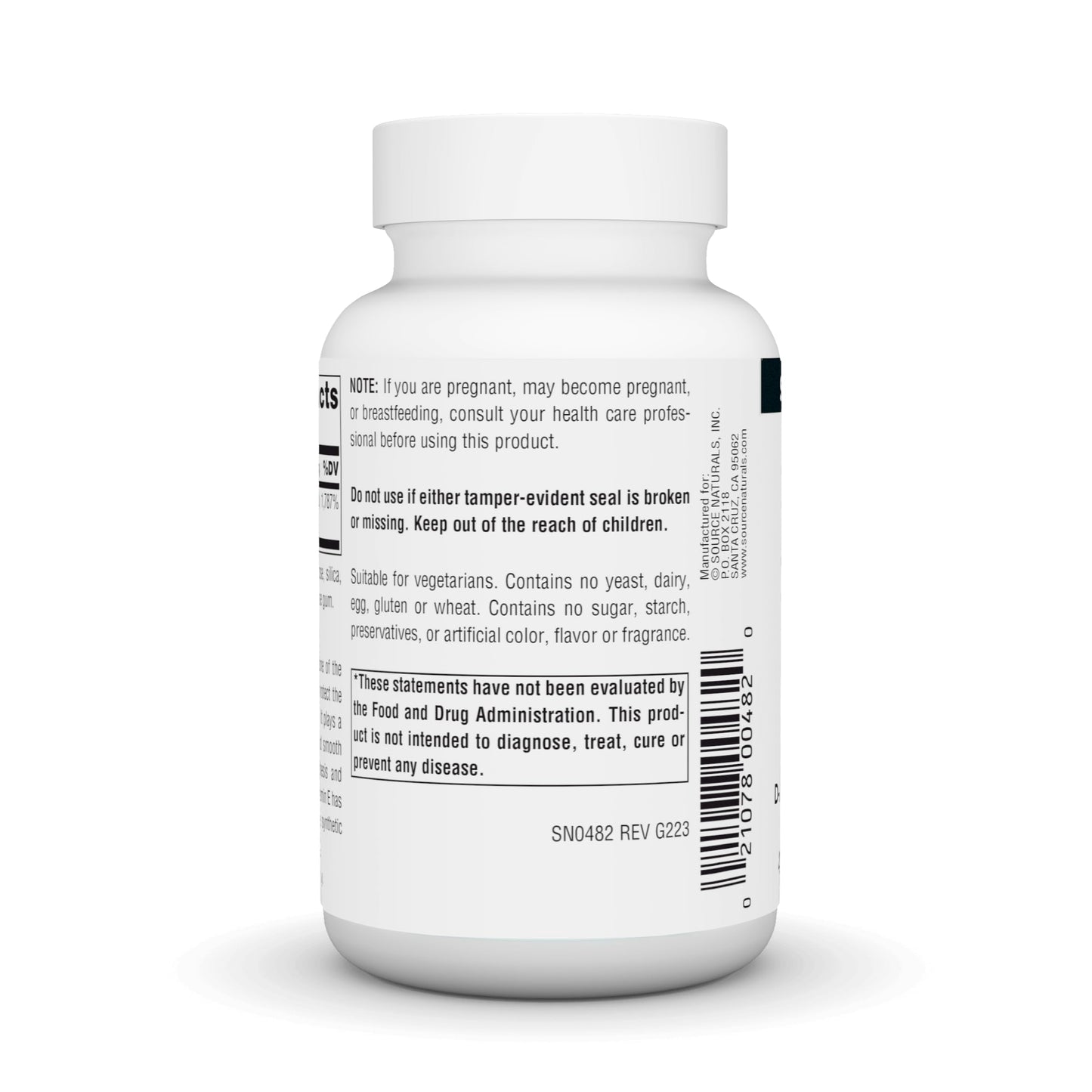 Etiqueta Source Naturals vitamina e antioxidante liposoluble