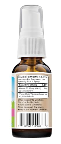 Etiqueta spray vitamina D3 Nutrasumma niños sabor chicle