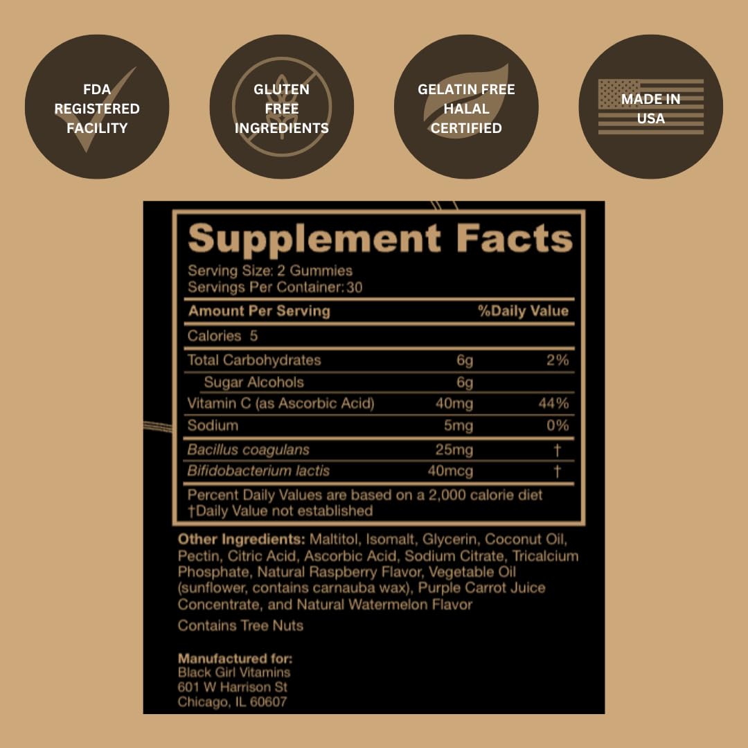 etiqueta suplementaria black girl vitamins ingredientes