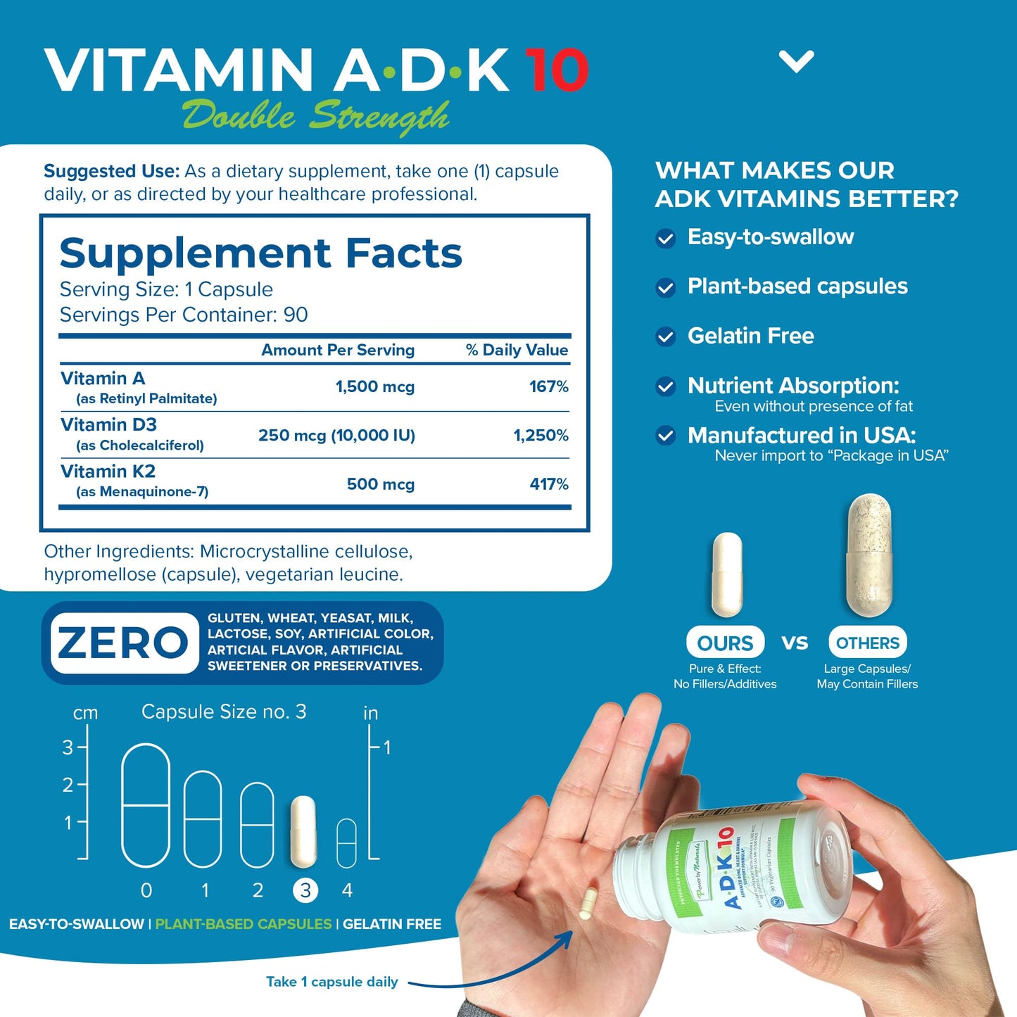 Etiqueta suplemento ADK 10 Power By Naturals