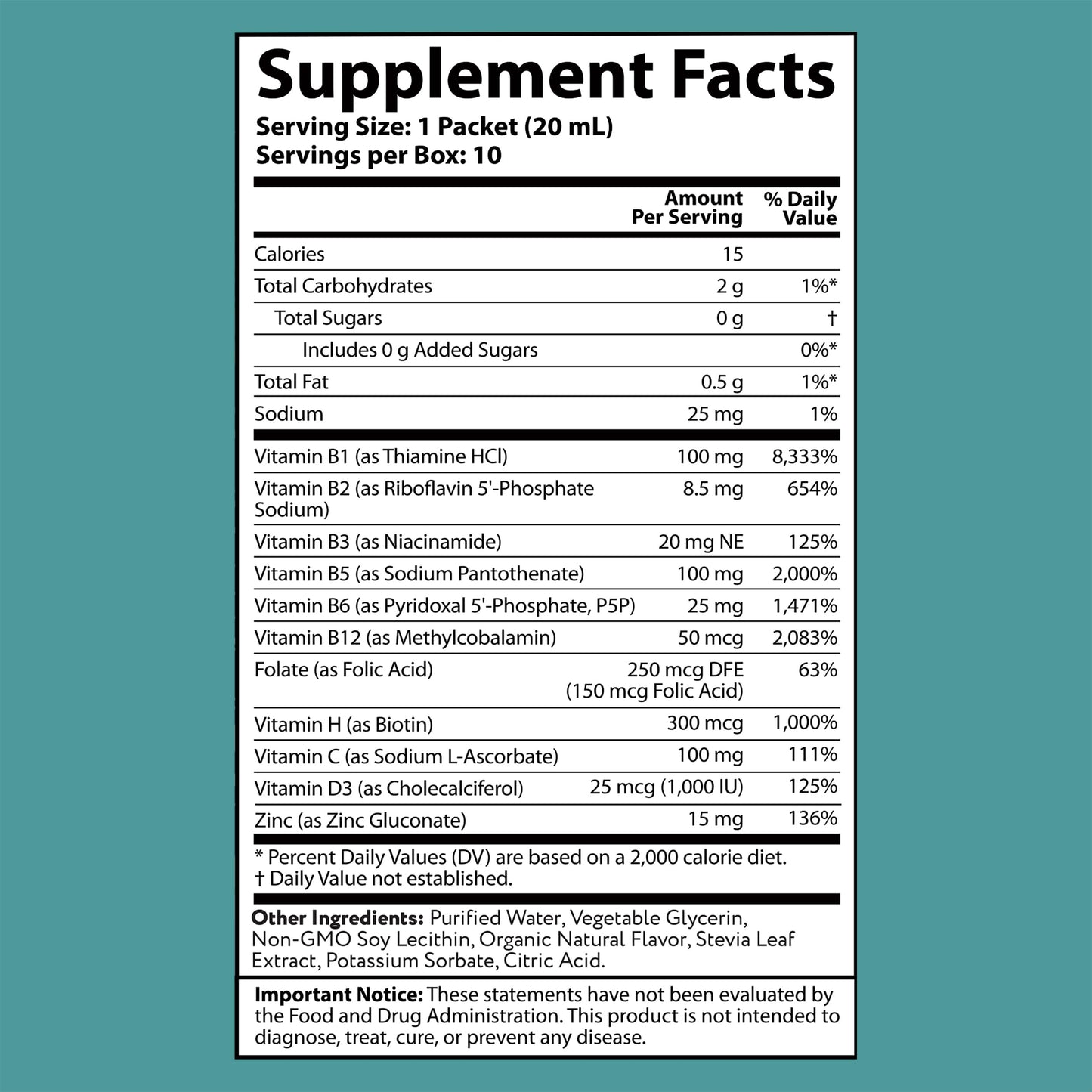 Etiqueta del suplemento Aurora Nutrascience complejo B y vitamina C