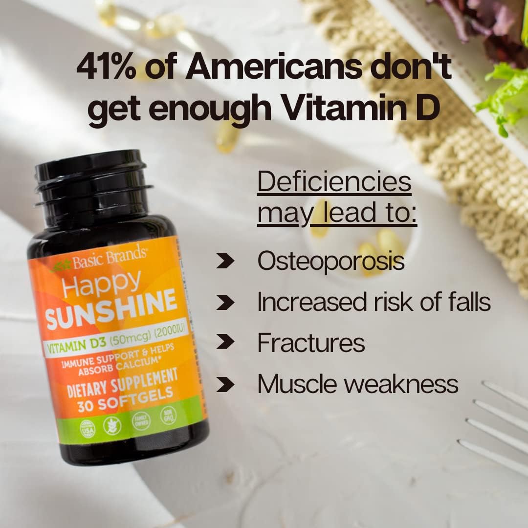 Etiqueta del suplemento Basic Brands Vitamina D3