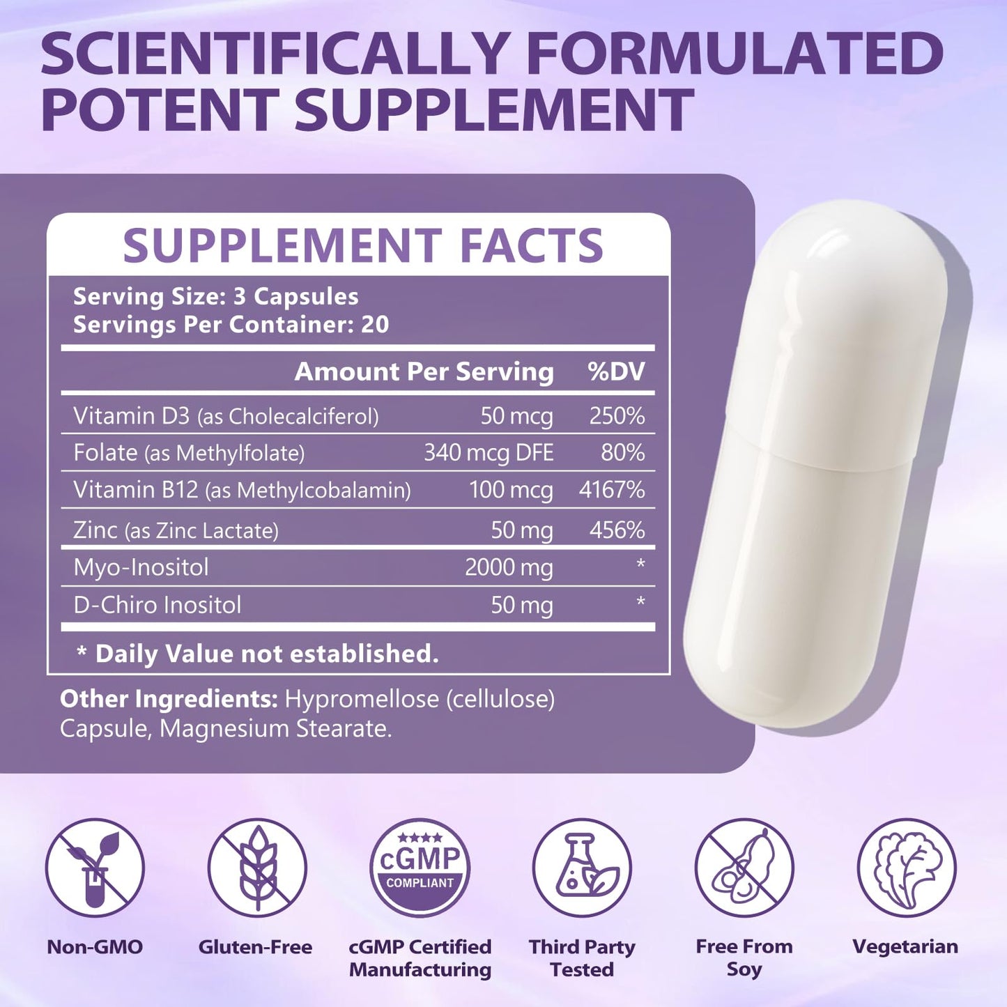 Etiqueta del suplemento BIO POTENTIA con ingredientes activos